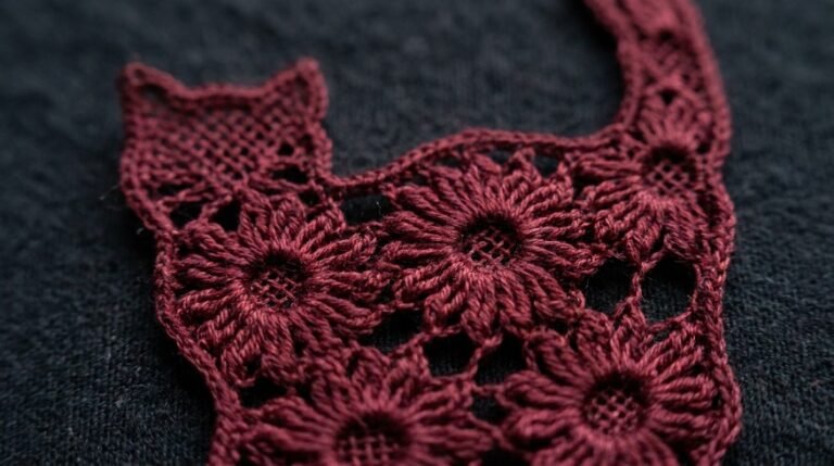 Floral Cat Crochet Appliqué